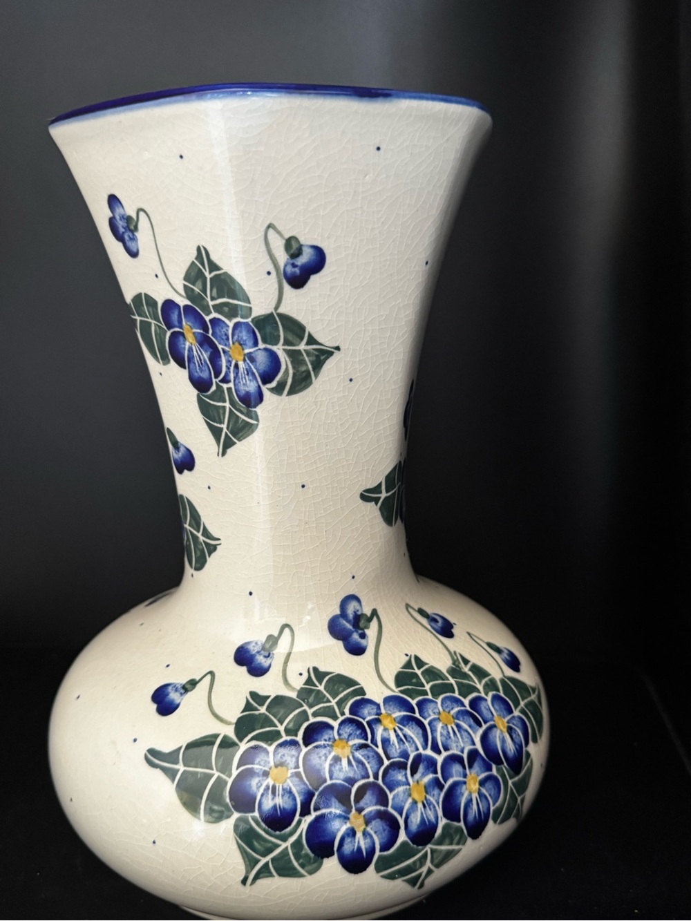 Polish Pottery Floral Vase Large 10.5”